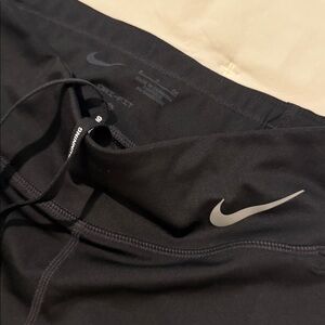 Nike Kids Black Leggings with Silver Accents- running